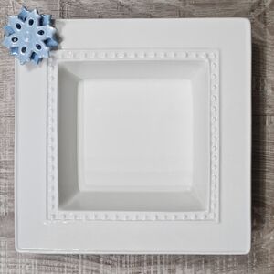 RARE Nora Fleming Pearl Dot Sq Candy Dish Napkin Holder w No Two Alike Snowflake